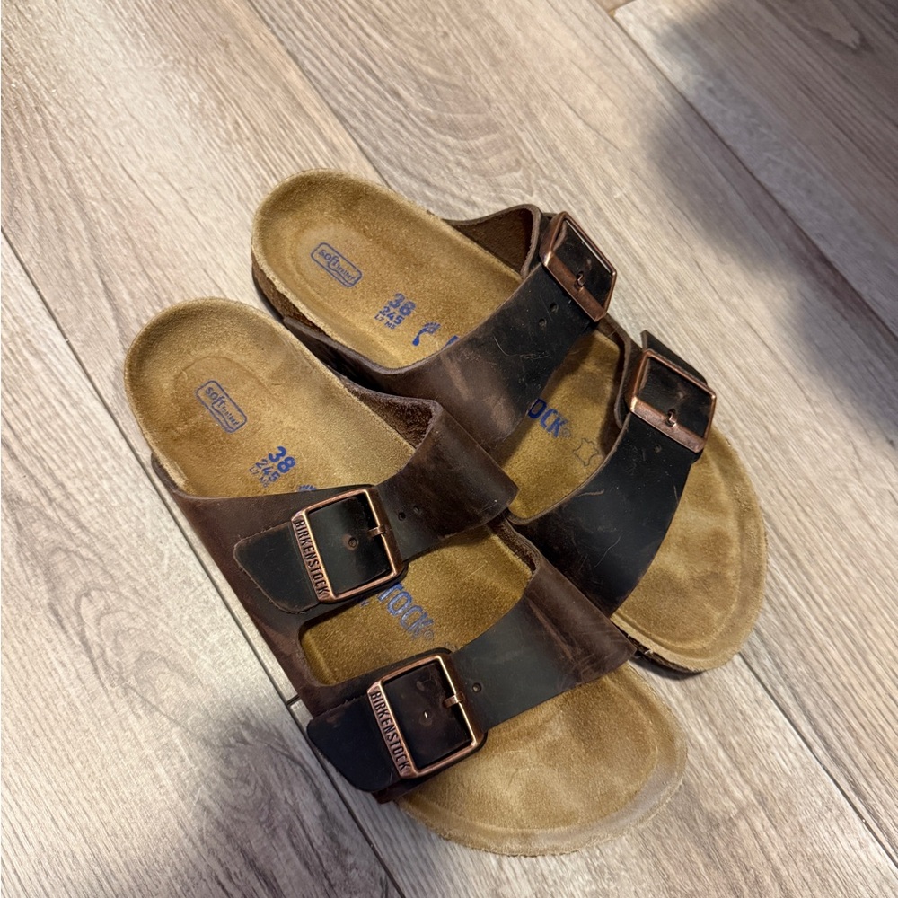 Birkenstock Dual-Tone Sandals in Brown and Black